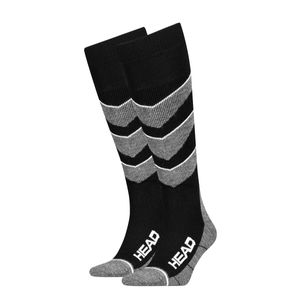 HEAD Skisokken Unisex V-Shape Kneehigh 2-pack Black Combo-39/42