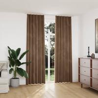 VidaXL Gordijnen verduisterend 2 st met haken 140x245 cm fluweel beige
