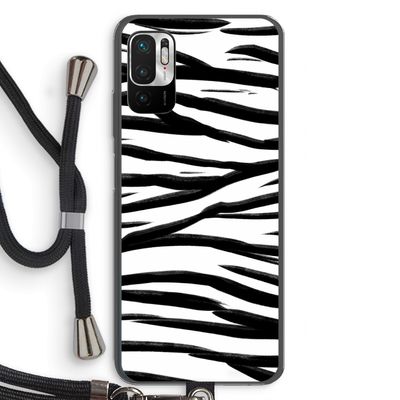 Zebra pattern: Xiaomi Redmi Note 10 5G Transparant Hoesje met koord