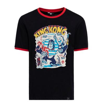 King Kerosin King Kong Paris Ringer Shirt Black Red-XXXXL