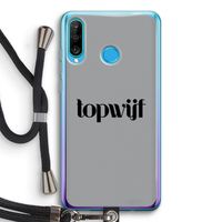 Topwijf Grijs Zwart: Huawei P30 Lite Transparant Hoesje met koord