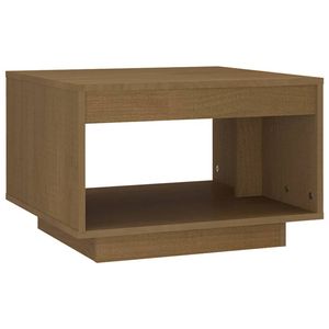 The Living Store - Salontafel - Hout - 50 x 50 x 33.5 cm - Honingbruin - Montage vereist