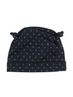 Emporio Armani Kids bonnet en coton à motif monogrammé - Bleu - thumbnail