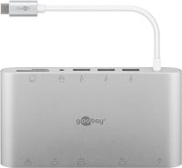 Goobay 62113 laptop dock & poortreplicator Bedraad USB 3.2 Gen 1 (3.1 Gen 1) Type-C Zilver - thumbnail