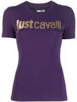 Just Cavalli t-shirt en coton à logo floqué - Violet - thumbnail