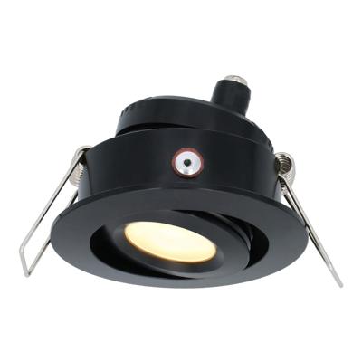 Sienna mini LED inbouwspot - 12 Volt 3 Watt 200 lumen - 2700K warm wit - Dimbaar - Kantelbaar - Plat 30mm - IP44 waterdicht - Zwart
