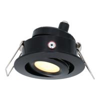 Sienna mini LED inbouwspot - 12 Volt 3 Watt 200 lumen - 2700K warm wit - Dimbaar - Kantelbaar - Plat 30mm - IP44 waterdicht - Zwart