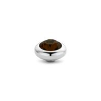 Melano Vivid Basic CZ Steentje Coffee | Zilver