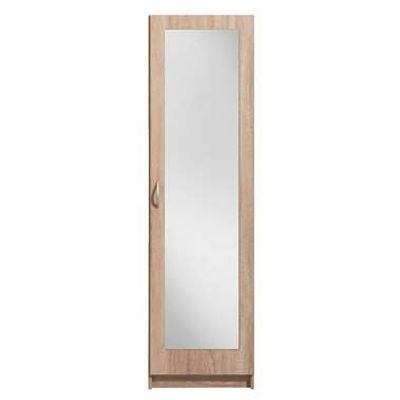 Kledingkast Varia 1-deurs inclusief spiegel - licht eiken - 175x49x50 cm - Leen Bakker