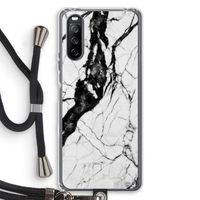 Witte marmer 2: Sony Sony Xperia 10 III Transparant Hoesje met koord