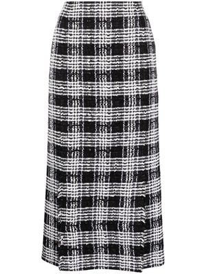 Thom Browne jupe mi-longue à carreaux - Noir