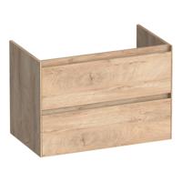 Brauer Inspire - Onderkast 80 cm - met 2 Softclose Lades Greeploos en 1 Sifon Uitsparing - Forest Wheat