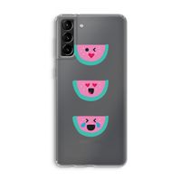 Smiley watermeloen: Samsung Galaxy S21 Plus Transparant Hoesje