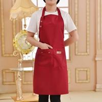 Pure kleur koken keuken schort voor vrouw mannen chef-kok ober Cafe Shop BBQ-Kapper schorten (rood)