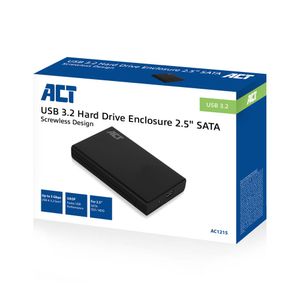 ACT AC1215 behuizing voor opslagstations HDD-/SSD-behuizing Zwart 2.5"