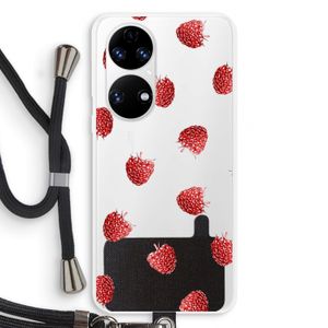 Framboosjes: Huawei P50 Transparant Hoesje met koord