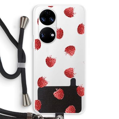 Framboosjes: Huawei P50 Transparant Hoesje met koord