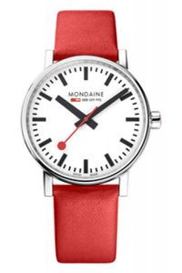 Horlogeband Mondaine 30303 / 30344 / MSE.40110.LC / BM20003 / Shine Leder Rood 20mm