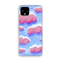 Roze wolken met vogels: Pixel 4 Transparant Hoesje