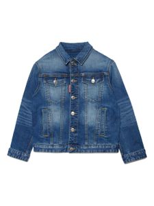 DSQUARED2 KIDS veste en jean à effet délavé - Bleu