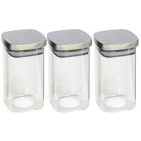 3x stuks voedsel/etenswaren bewaren voorraadpot 1500 ml glas met RVS deksel