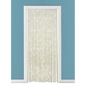 Vliegengordijn - kattenstaart - beige/wit - 90 x 230 cm - deurgordijn