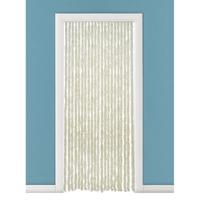 Vliegengordijn - kattenstaart - beige/wit - 90 x 230 cm - deurgordijn