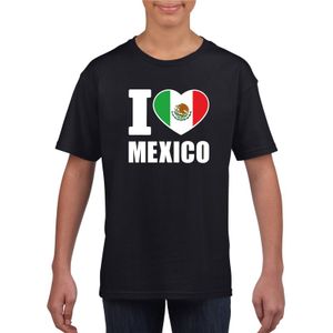 Zwart I love Mexico fan shirt kinderen