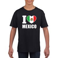 Zwart I love Mexico fan shirt kinderen - thumbnail