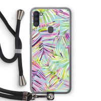 Tropical Palms Blue: Samsung Galaxy A11 Transparant Hoesje met koord