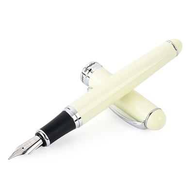 X750 briefpapier RVS Vulpen middellange NIB inkt pennen school Oiifice gift NIB grootte: 0.5 mm (ivoor)