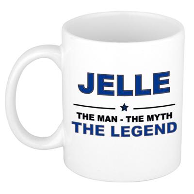 Jelle cadeau mok - man myth legend - naam koffiemok - 300 ml - collega - vaderdag