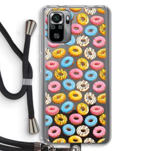 Pink donuts: Xiaomi Redmi Note 10S Transparant Hoesje met koord
