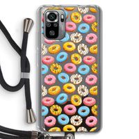 Pink donuts: Xiaomi Redmi Note 10S Transparant Hoesje met koord