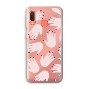 Hands pink: Samsung Galaxy A20e Transparant Hoesje