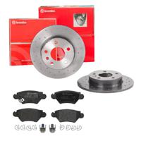 Remmenset, remschijf BREMBO, Remschijftype: Geperforeerd, Inbouwplaats: Achteras: , u.a. für Opel, Vauxhall, Chevrolet