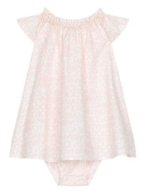 Dolce & Gabbana Kids robe en coton à logo imprimé - Rose
