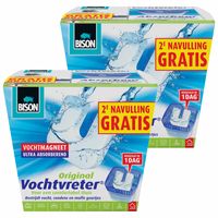 2x stuks Bison vochtvreter / vochtvanger vochtmagneet 450 gram met extra navulling - thumbnail