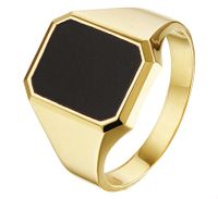 TFT Zegelring Massief Onyx Geelgoud
