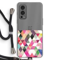 Gekleurde driehoekjes: OnePlus Nord 2 5G Transparant Hoesje met koord