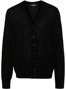 DSQUARED2 cardigan en laine vierge à col v - Noir