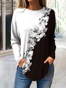 Casual Abstract Crew Neck Loose T-Shirt