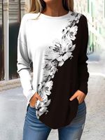 Casual Abstract Crew Neck Loose T-Shirt