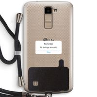 Reminder: LG K10 (2016) Transparant Hoesje met koord