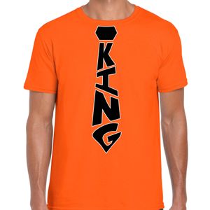 Oranje Koningsdag t-shirt - king stropdas - heren