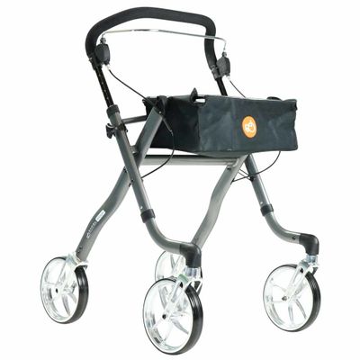 Excel Rollator Virage (6,8 kg) | Binnen rollator | Met duwbeugel | Dienblad | Kleur: Grijs | 24510200