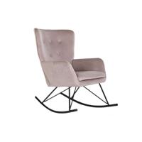 Schommelstoel Home ESPRIT Zwart Roze Polyester Metaal 68 x 90 x 92 cm