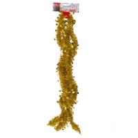 Kerstslinger - goud - sterretjes - 270 cm - folie/lametta - kerstboomversiering