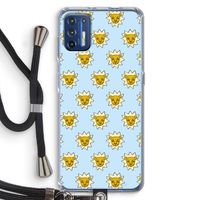 Leeuwenkoppen: Motorola Moto G9 Plus Transparant Hoesje met koord Leeuwenkoppen: Motorola Moto G9 Plus Transparant Hoesje met koord