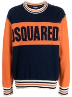 DSQUARED2 pull College à logo en intarsia - Bleu